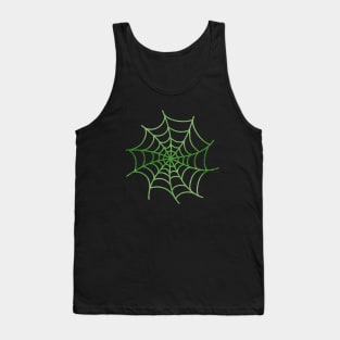 Green Glittery Spider's Web Tank Top